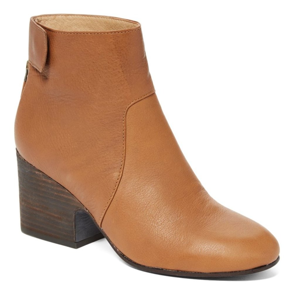 Eileen Fisher Whiskey Harris Leather Ankle Bootie 7